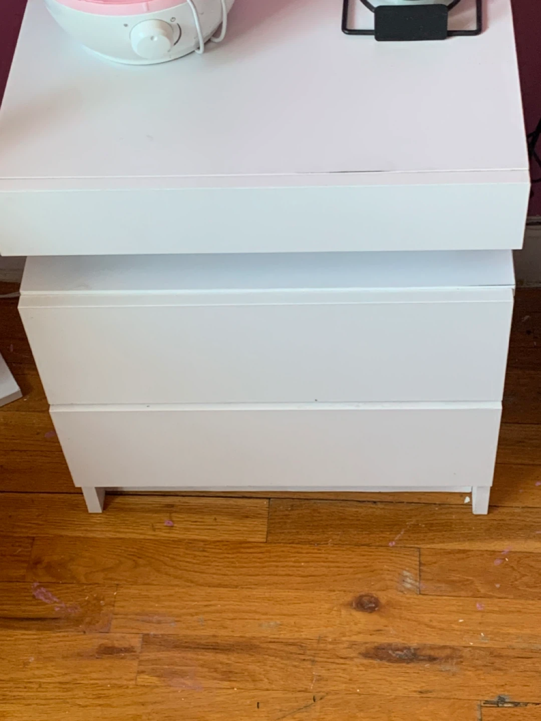 White  2 Drawer led Nightstand