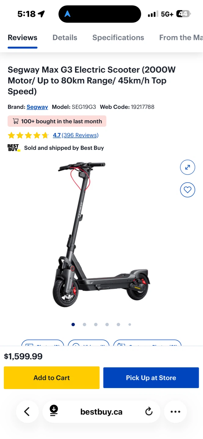Segway Ninebot Max G3 Electric Scooter OPEN BOX ONLY