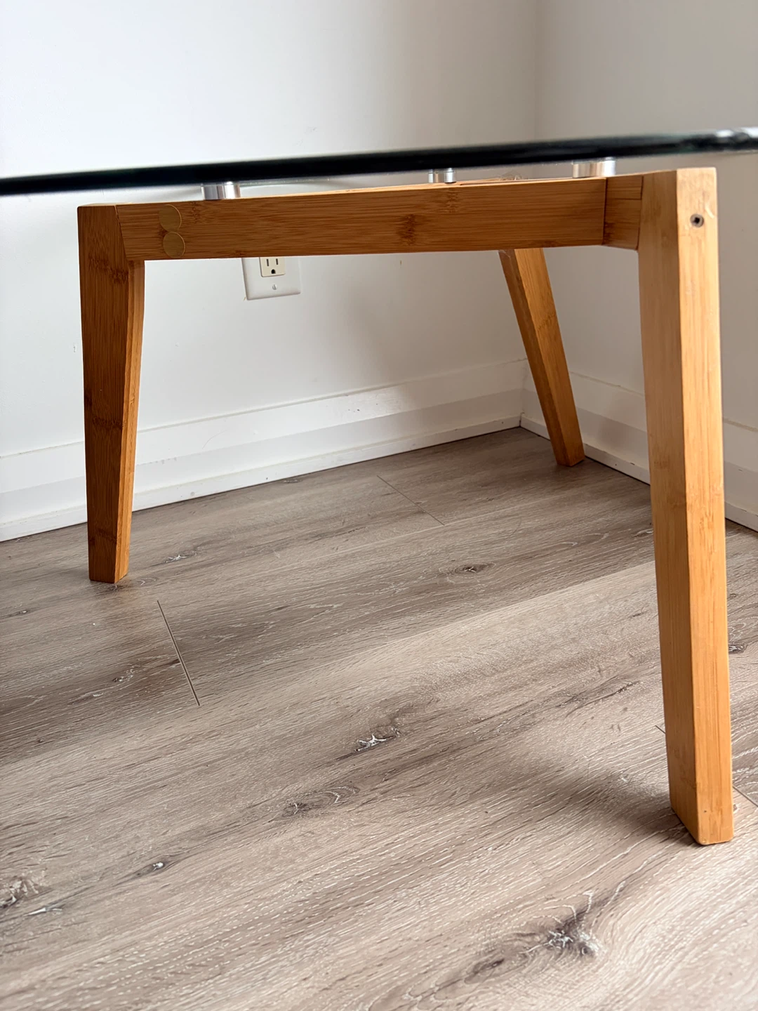 Glass Top Coffee Table with Bamboo Base - photo 3