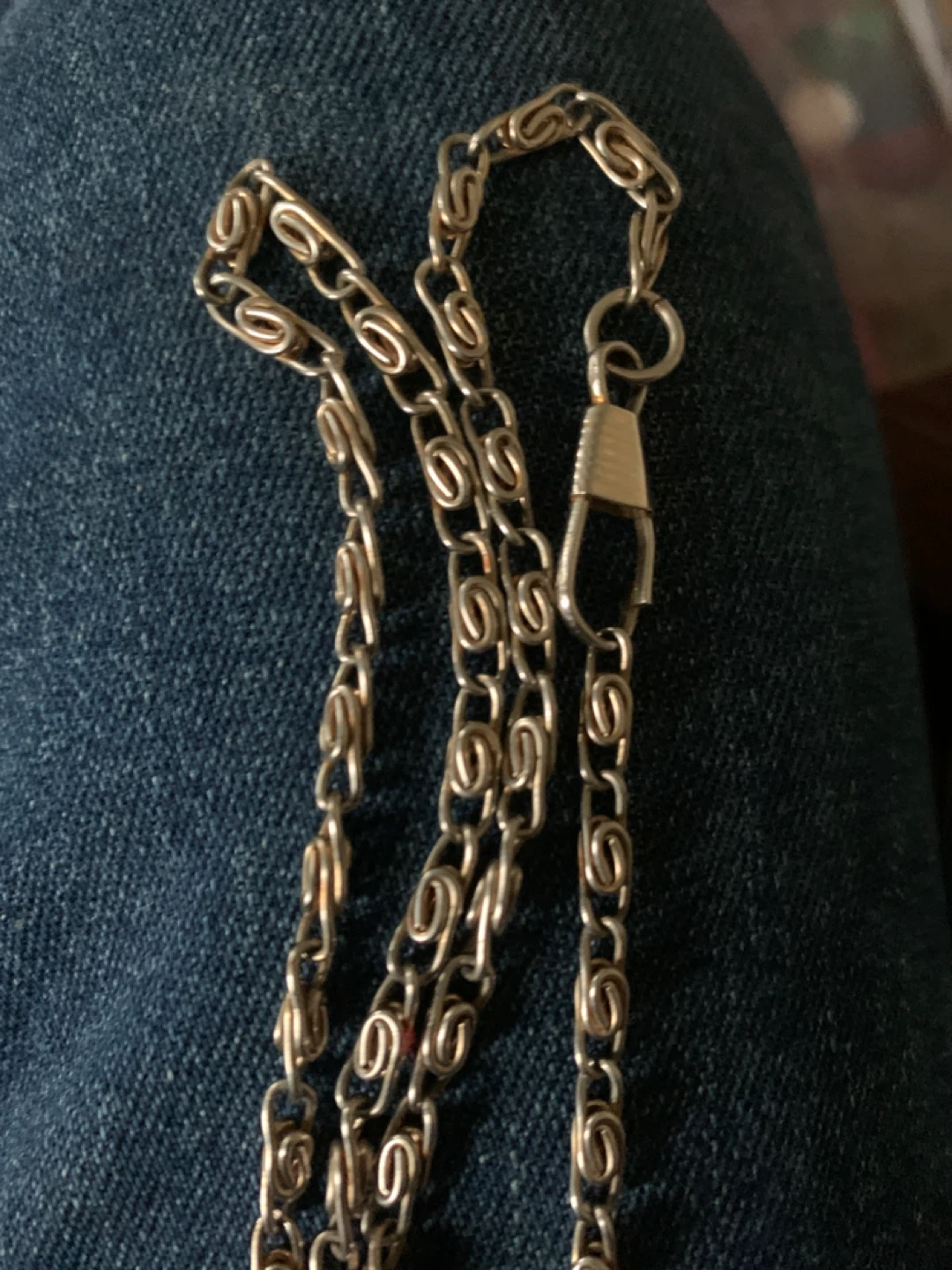 Silver Tone Link Chain with Clasp