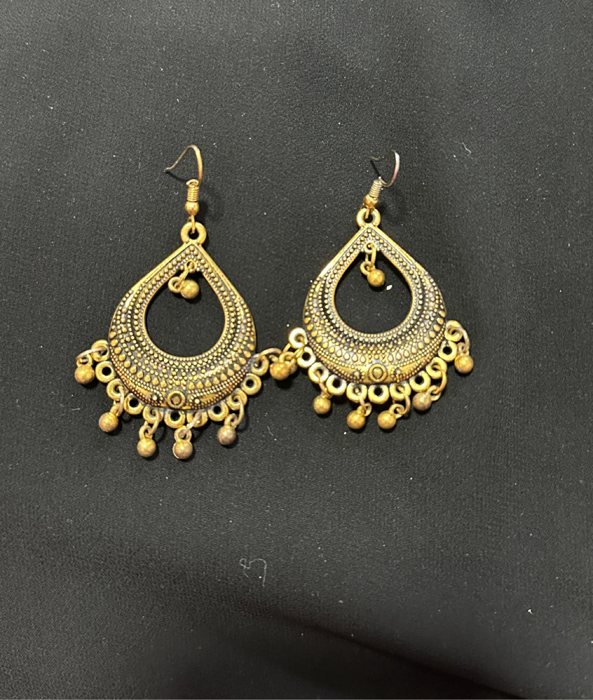 Antique Gold-tone Bohemian Style Chandelier Earrings