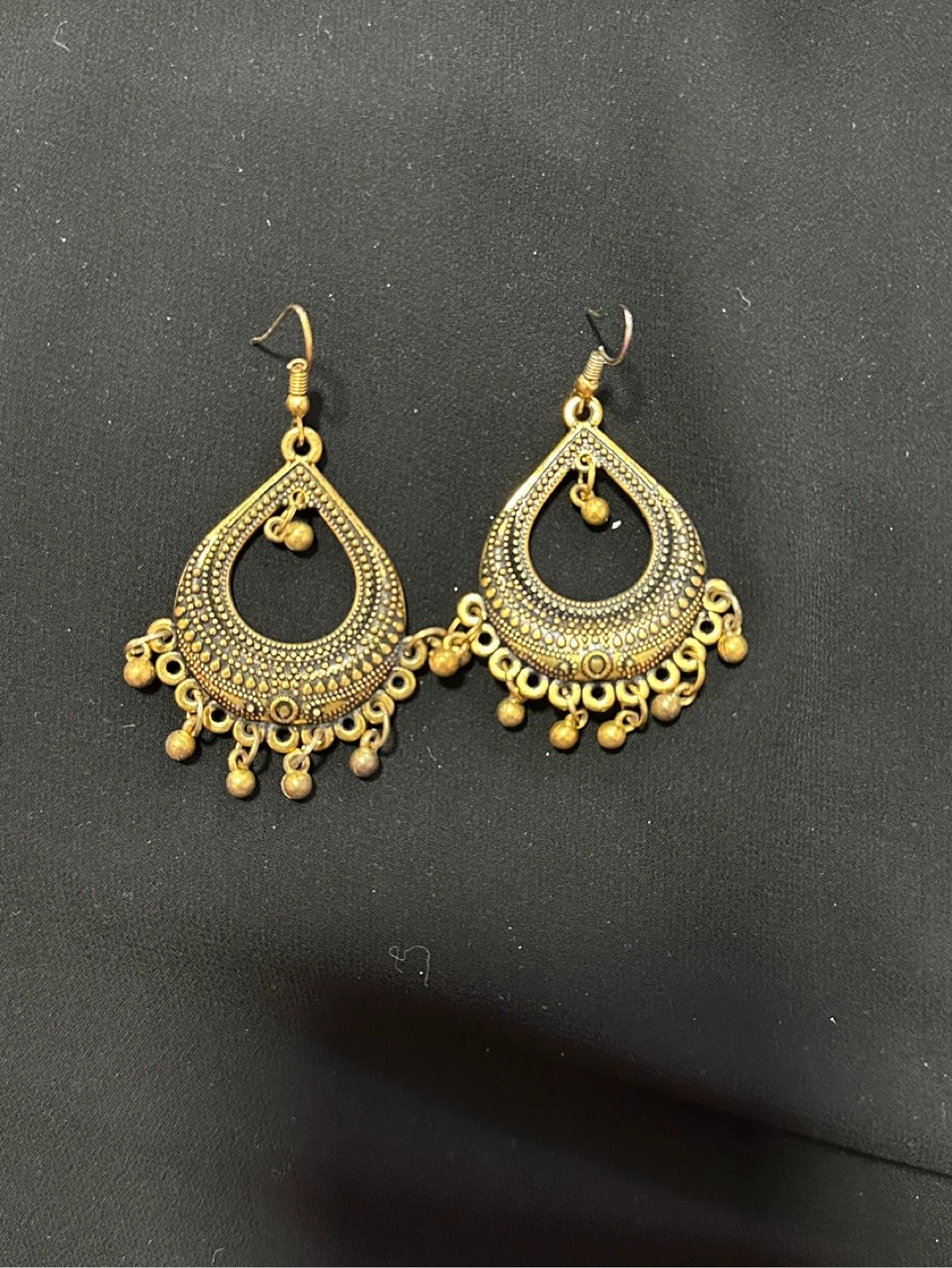 Antique Gold-tone Bohemian Style Chandelier Earrings - photo 2