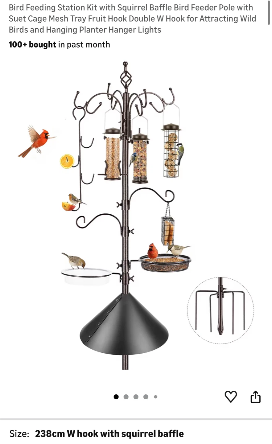 Bird Feeding Station Kit with Squirrel Baffle BR5