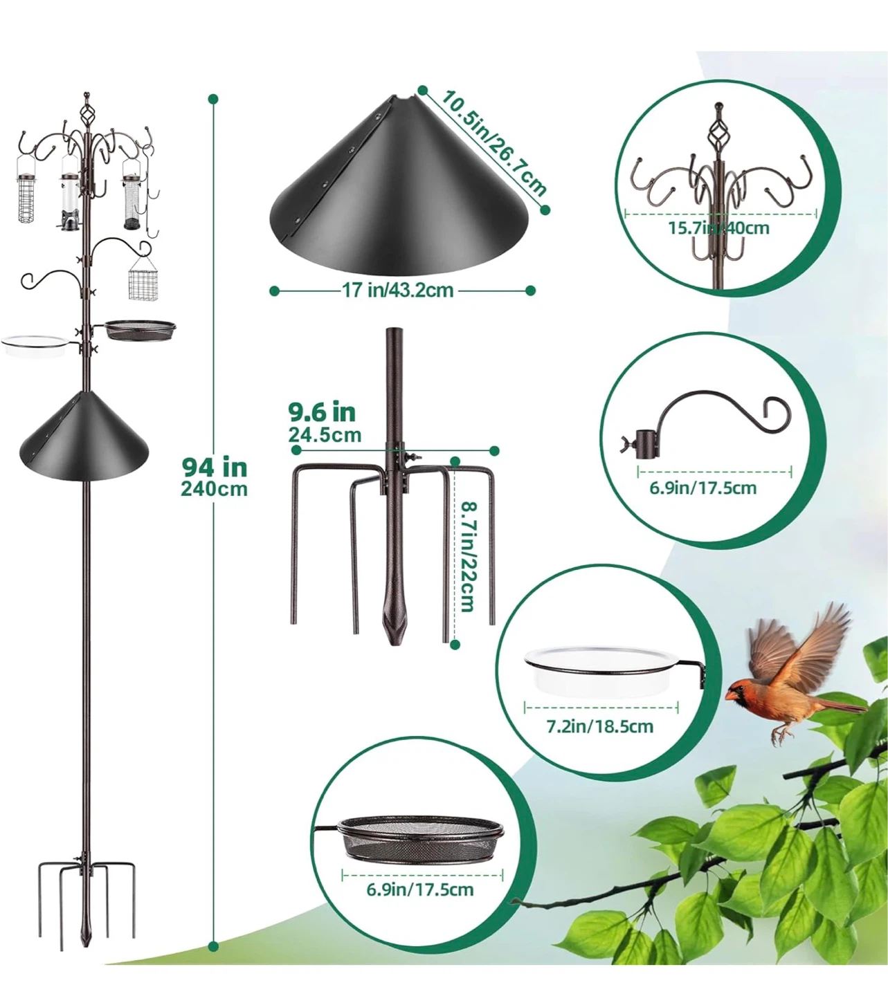 Bird Feeding Station Kit with Squirrel Baffle BR5 - photo 3