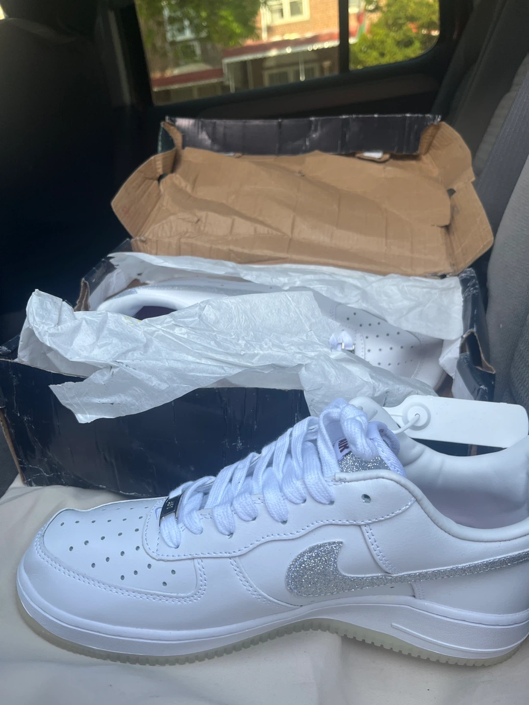 Nike Air Force 1 "07 Women's White Glitter Shoes