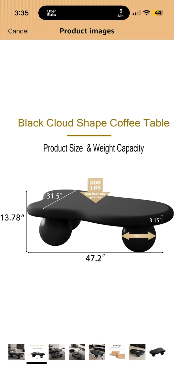 Black Cloud/Abstract Coffee Table - photo 5