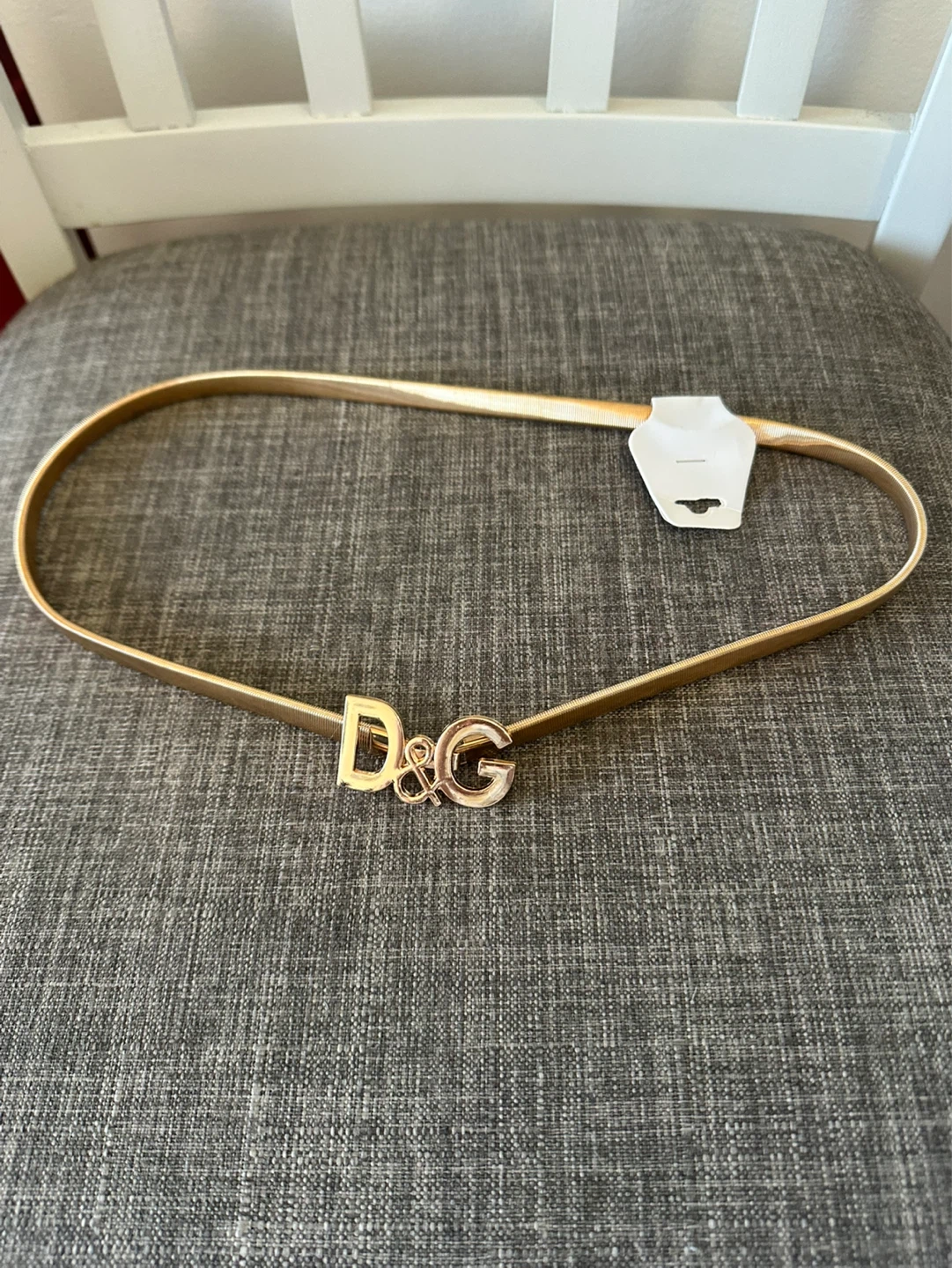Dolce & Gabbana D&G Gold Metallic Stretchy Belt