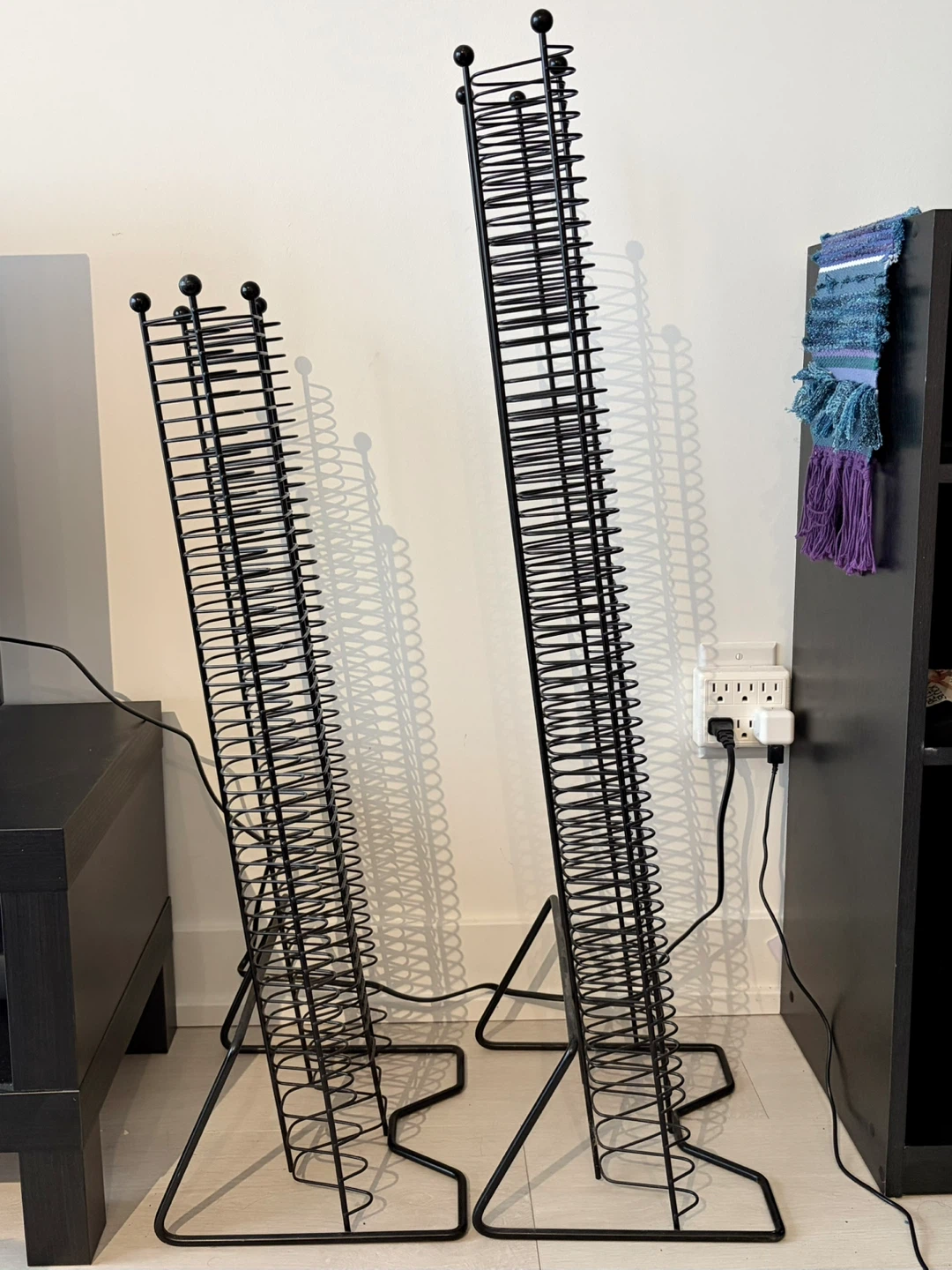 Set of 2 Black Metal CD Storage Racks - photo 2