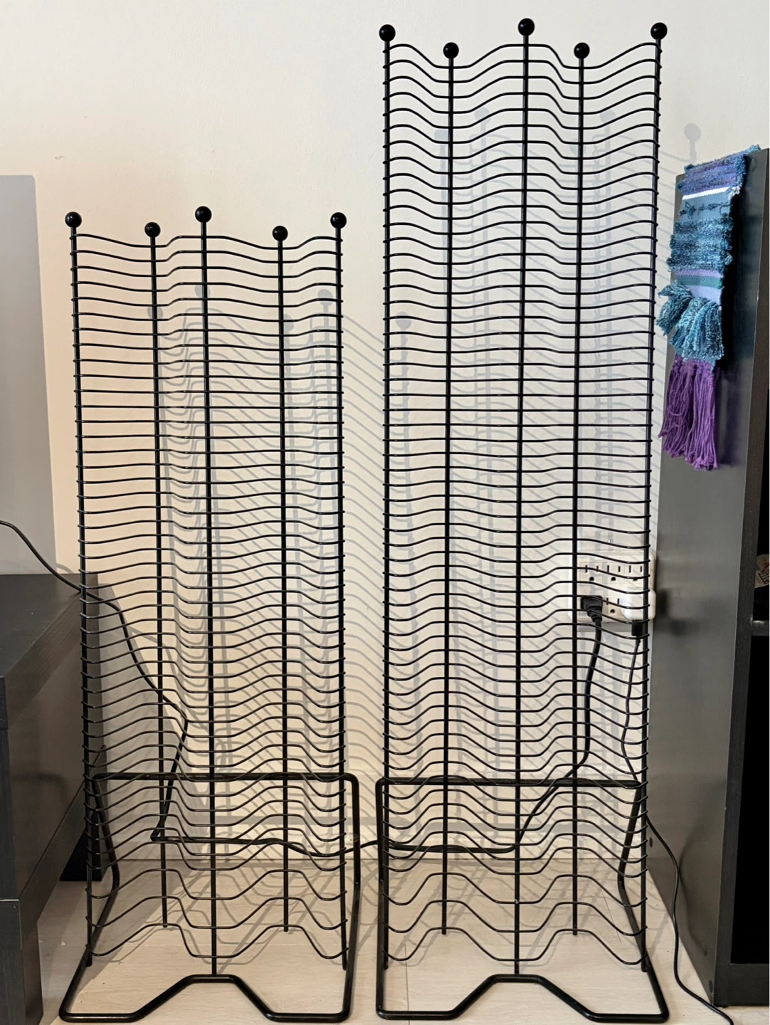 Set of 2 Black Metal CD Storage Racks