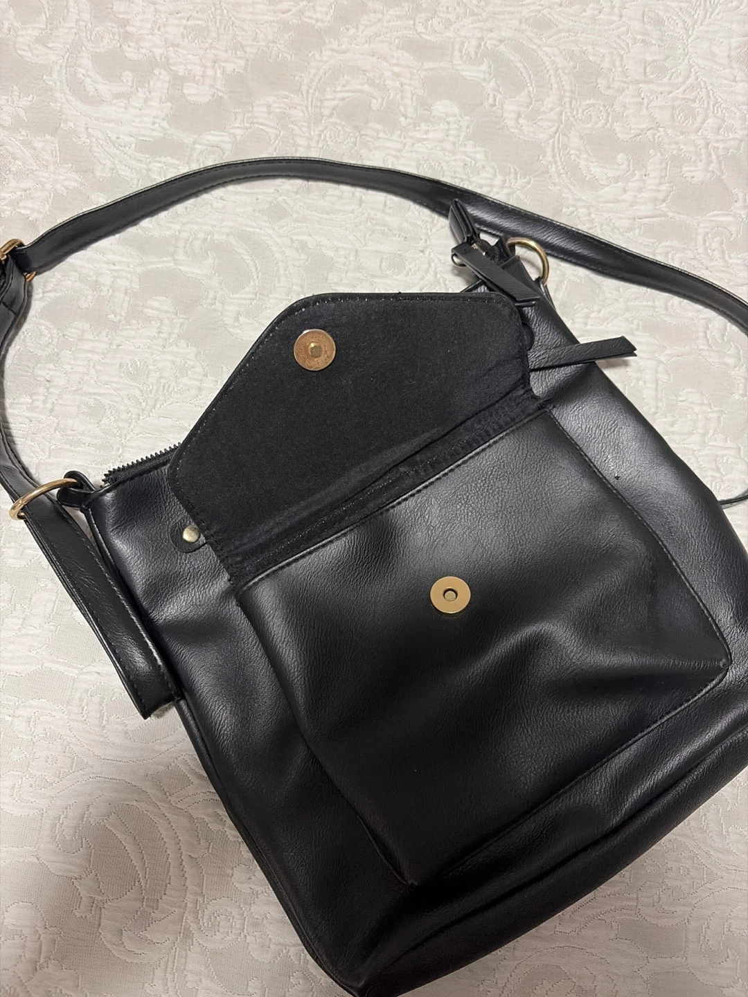 Ardene Black Faux Leather Crossbody Bag - photo 3