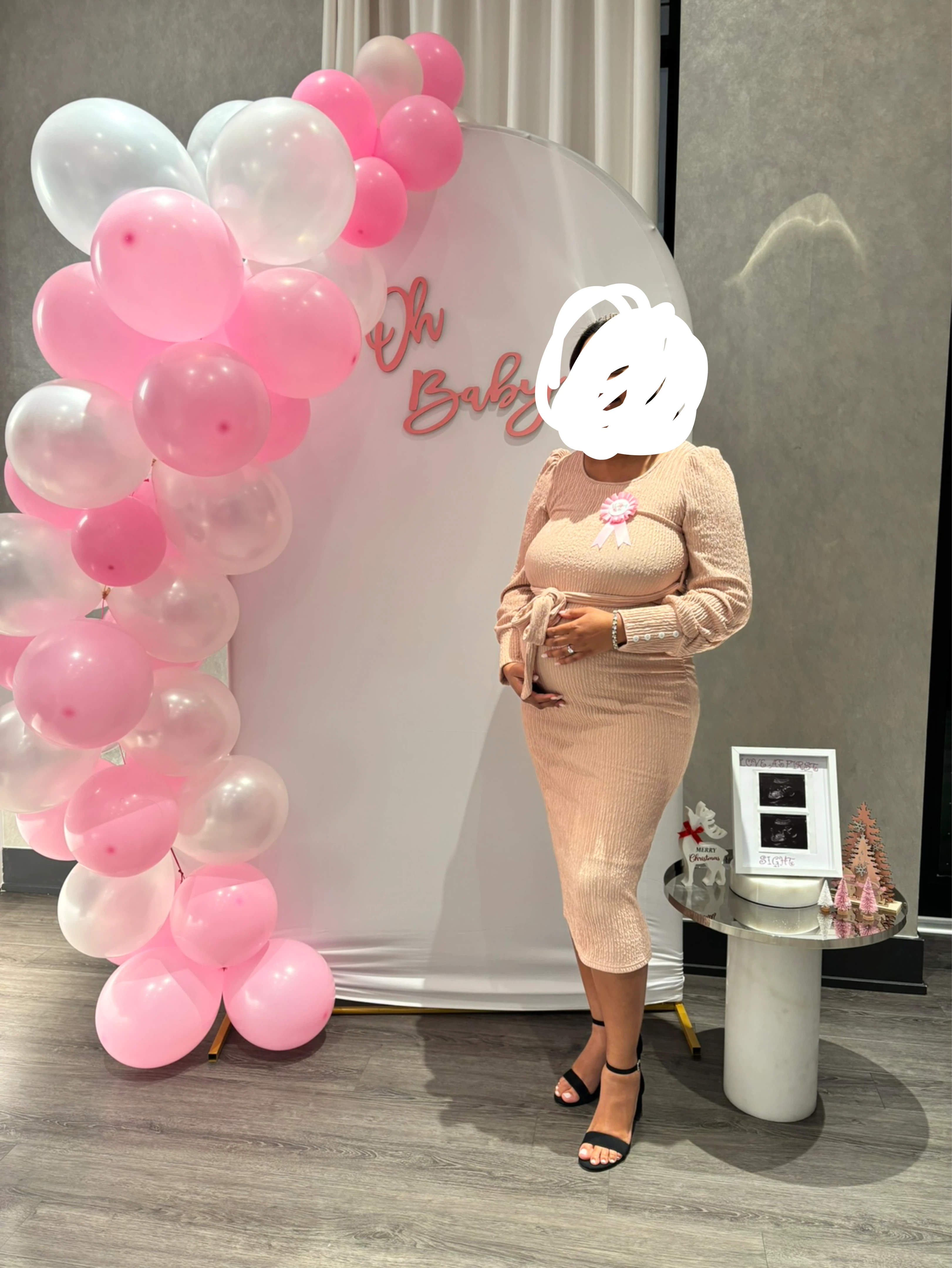 Dusty pink pregnancy dress