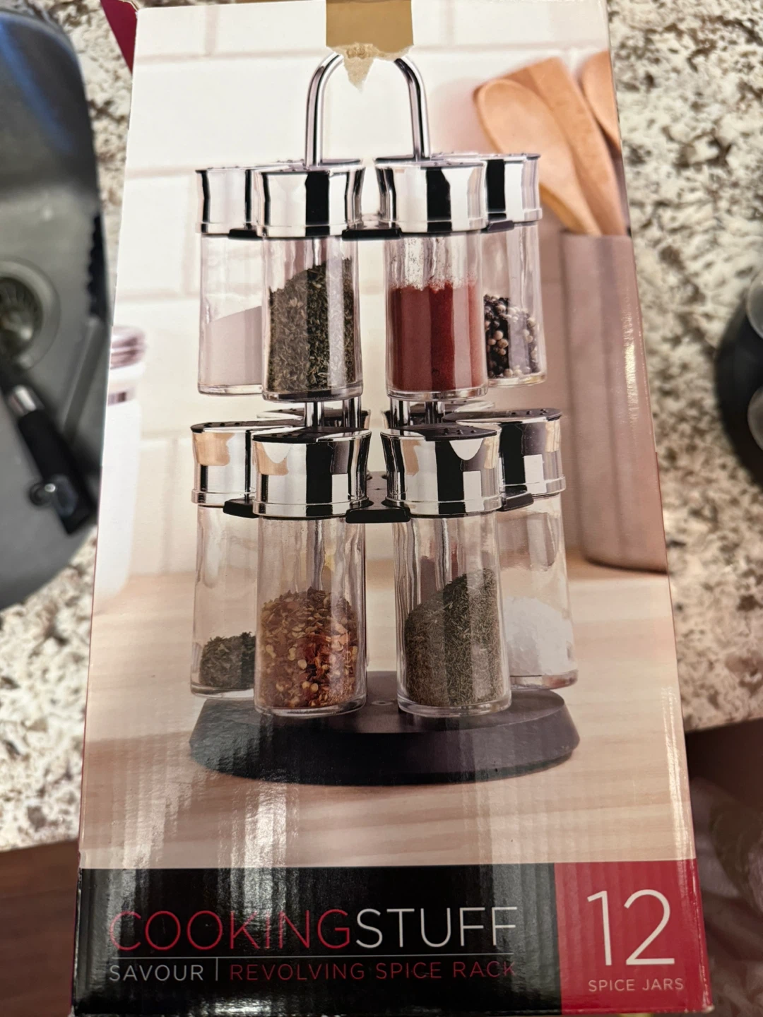 CookingStuff Savour Revolving Spice Rack with 12 Jars