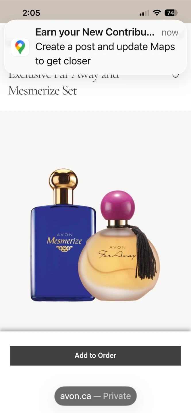 Avon Mesmerize & Far Away Perfume Set
