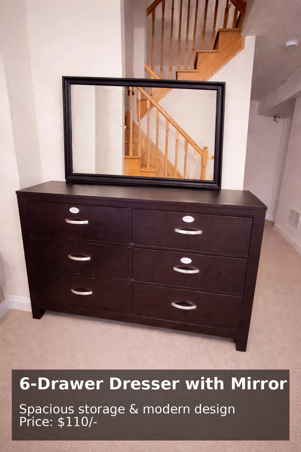 6-Drawer Dresser with Mirror