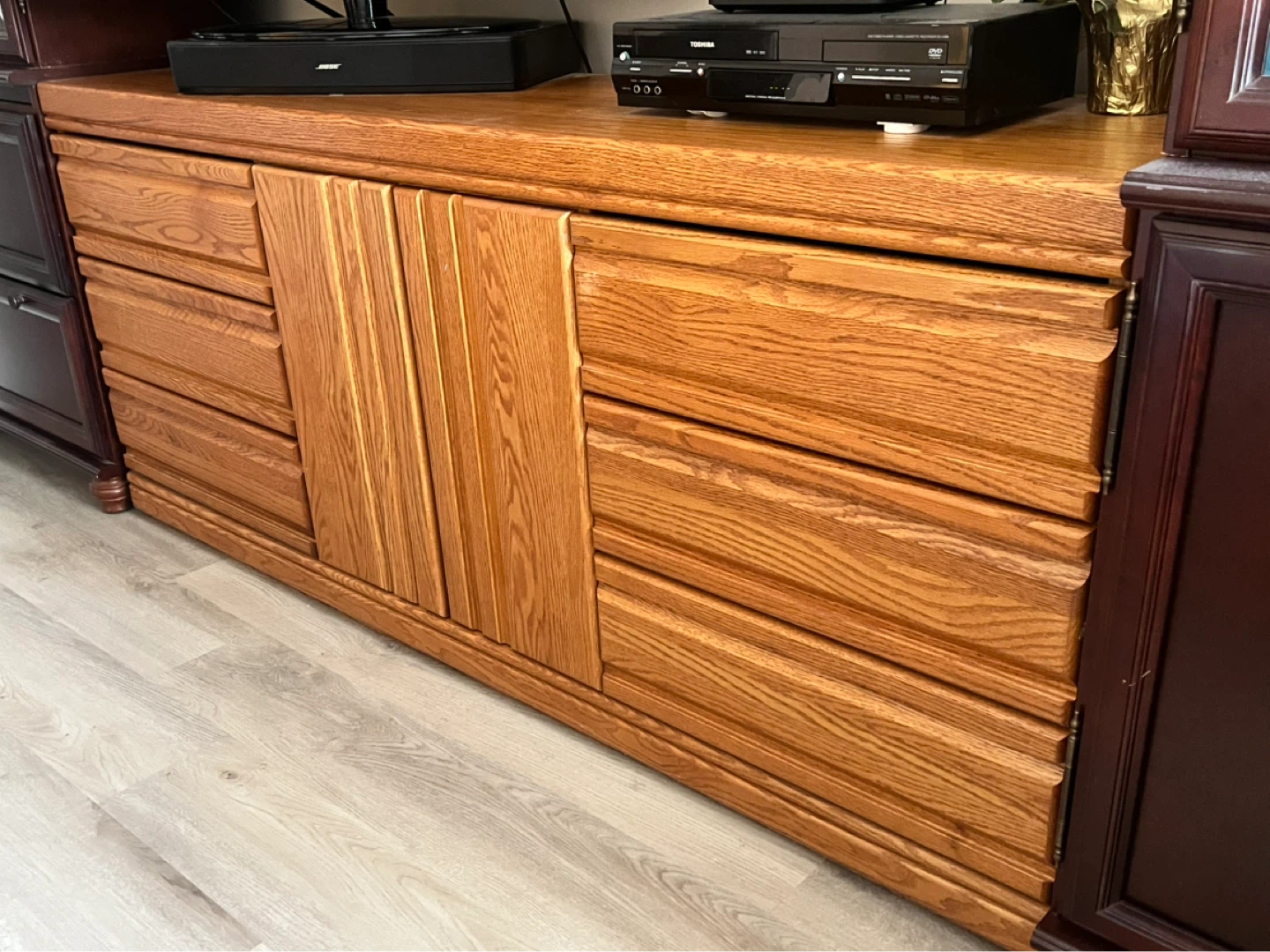 Solid Oak Dresser and Nightstand Set