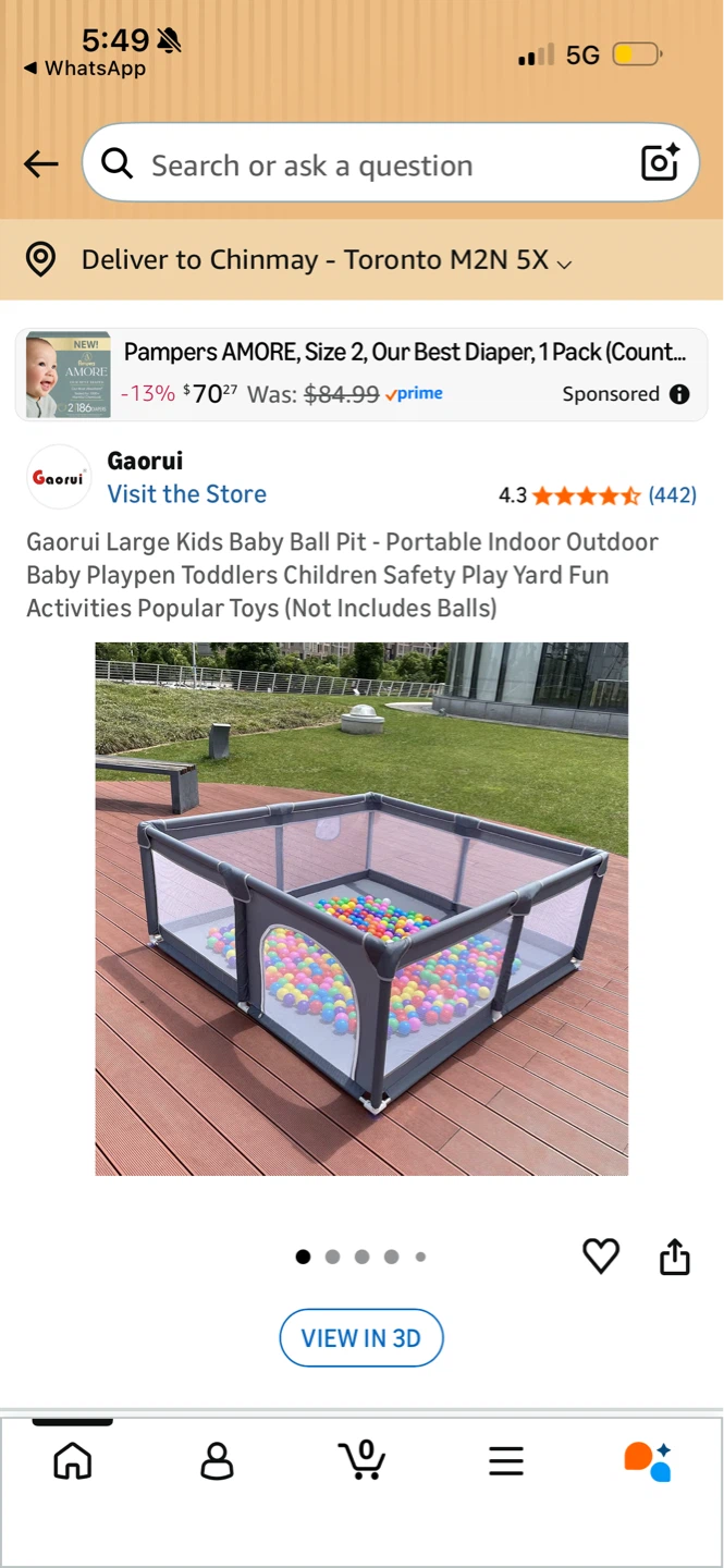Gaorui Large Kids Baby Ball Pit Playpen
