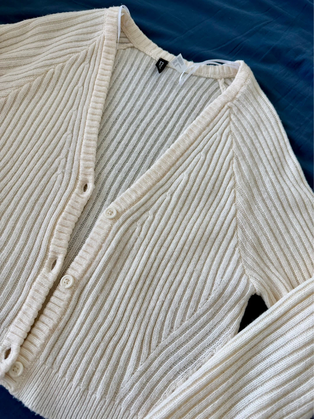 Divided by H&M Cream Ribbed Cardigan - Size M