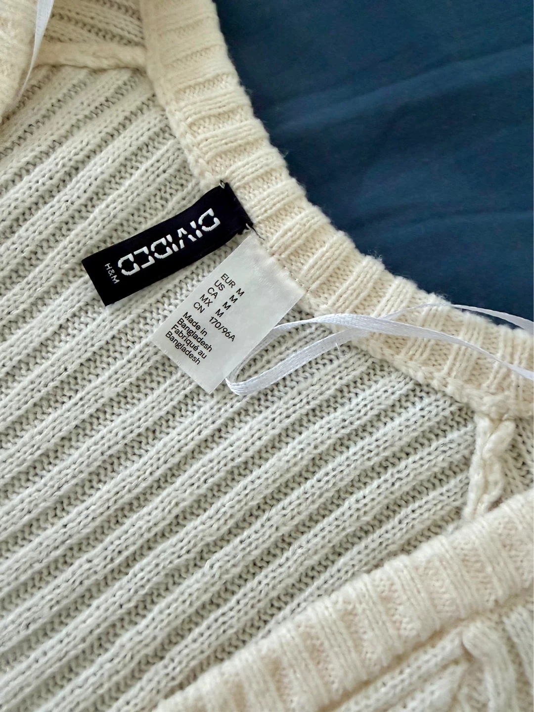Divided by H&M Cream Ribbed Cardigan - Size M - photo 2
