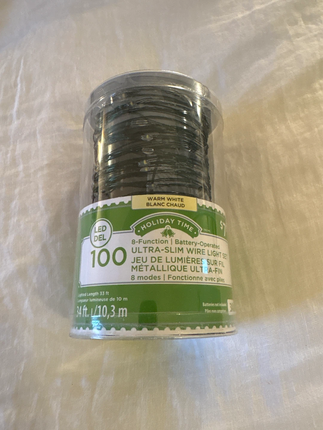Holiday Time 100 LED Warm White Ultra-Slim Wire Light Set