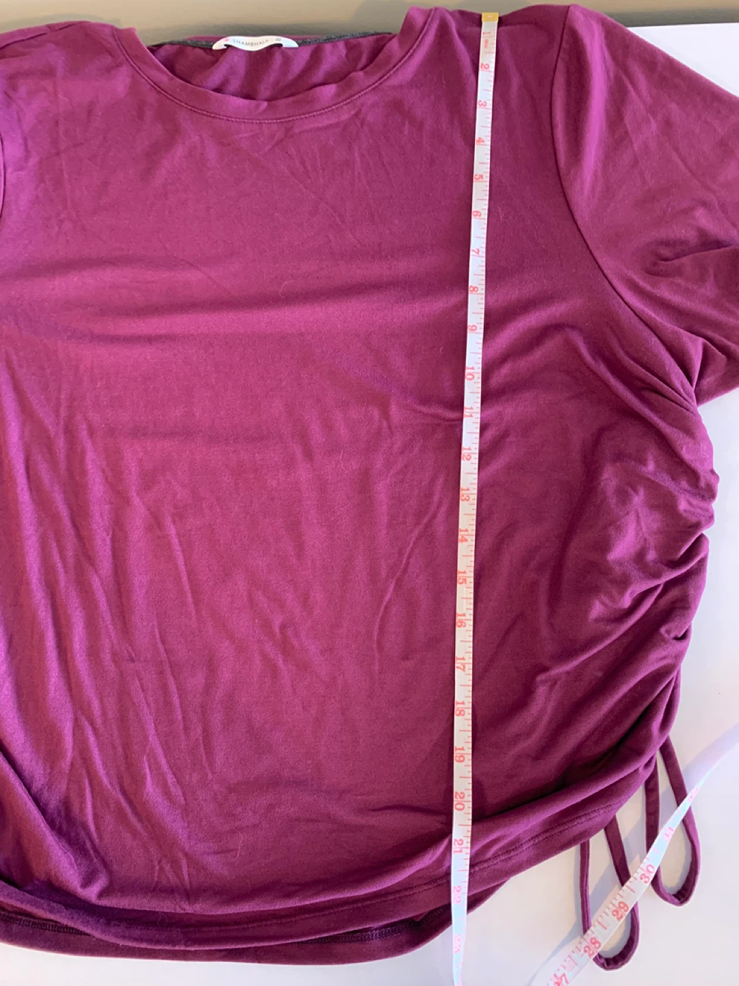 Shambhala Women's Burgundy Ruched T-Shirt - XL #freecycle - photo 3