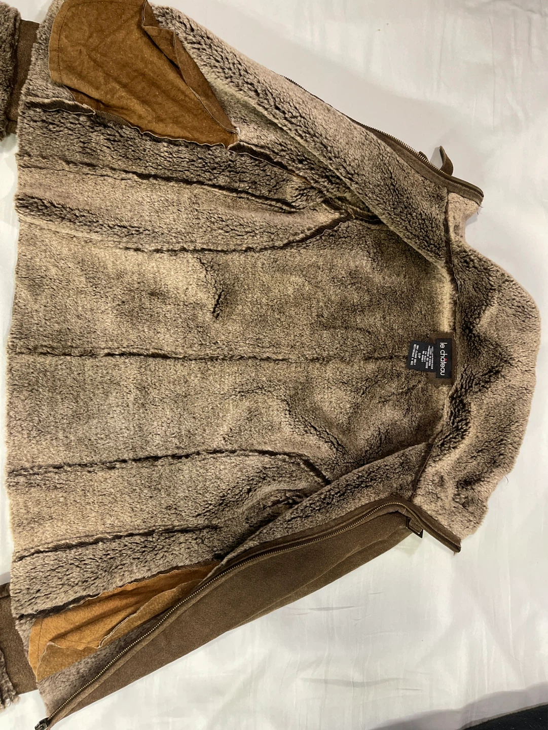 Le Château Brown Faux Fur Lined Suede Jacket - photo 3
