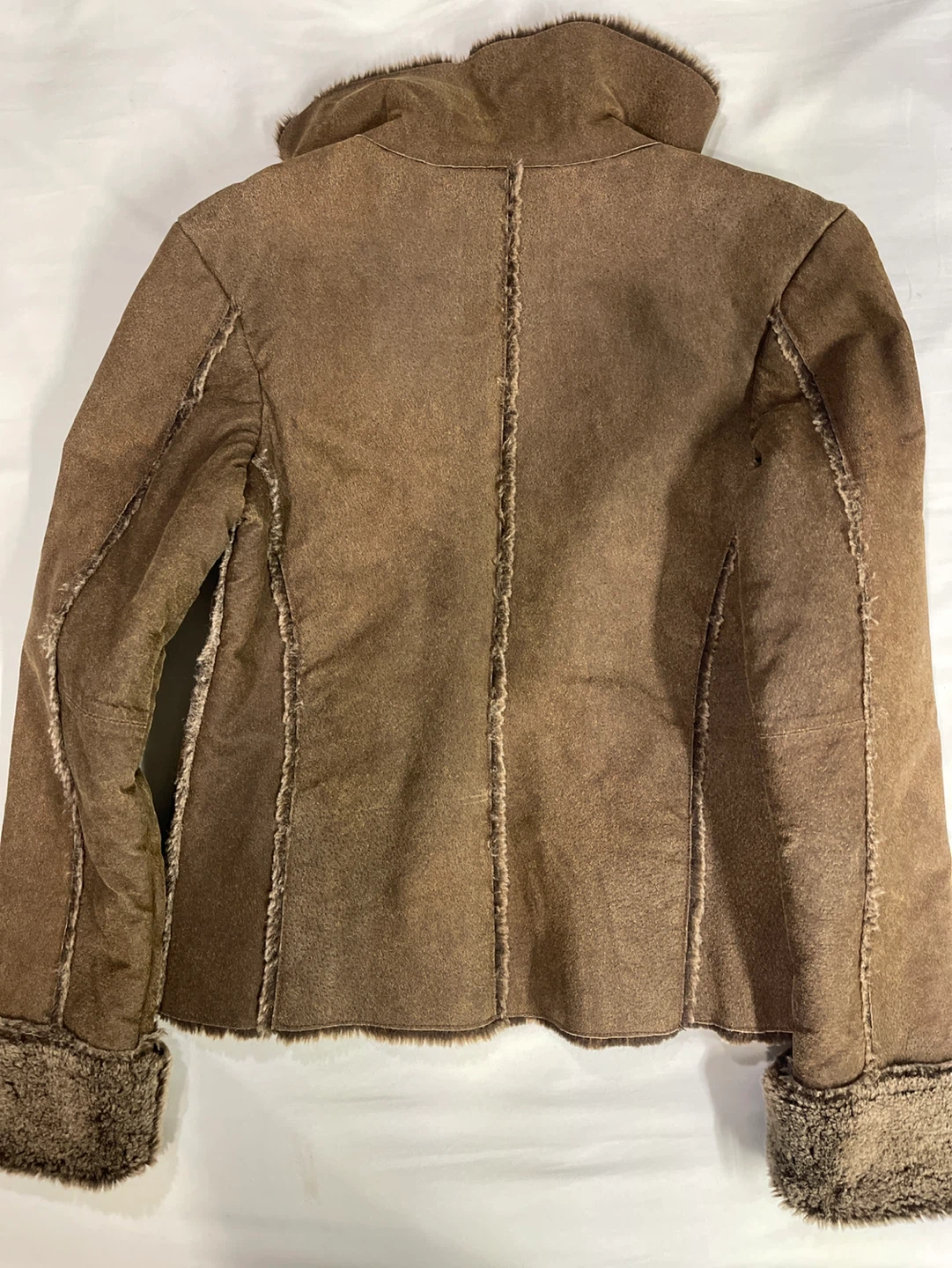 Le Château Brown Faux Fur Lined Suede Jacket - photo 5