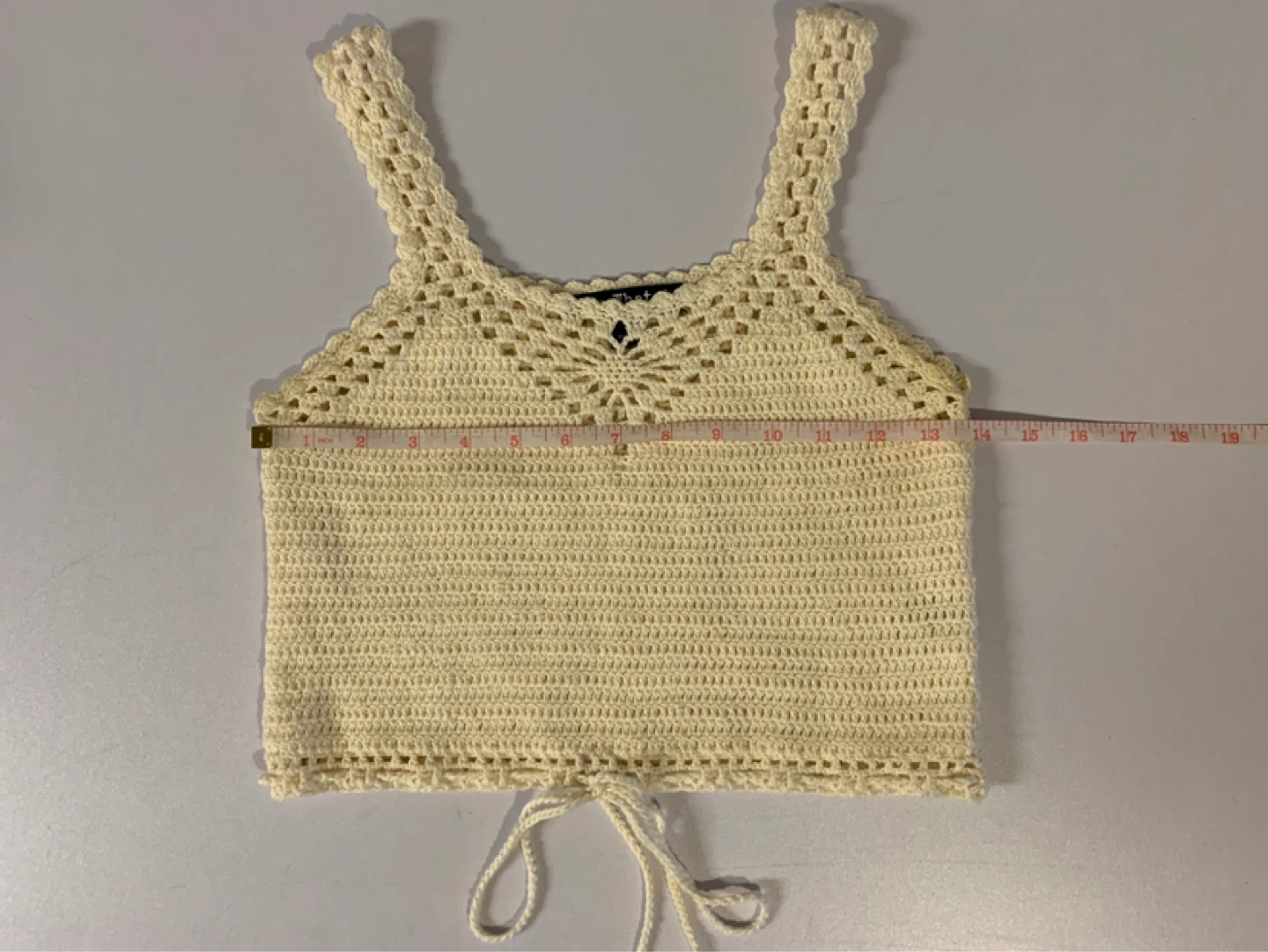 Say What? Cream Crochet Crop Tank Top Size S #freecycle - photo 3