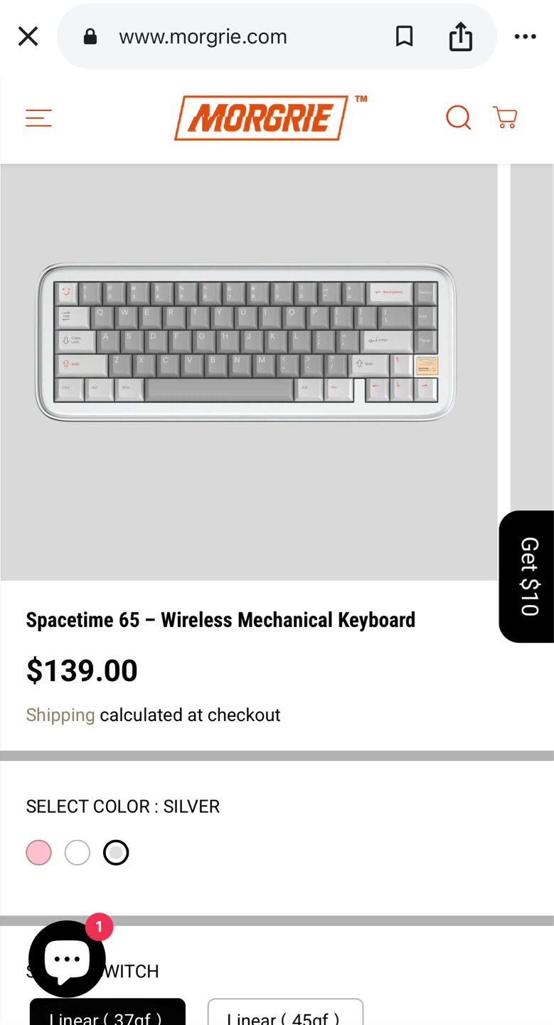 Morgrie Spacetime 65 Mechanical Keyboard - Silver