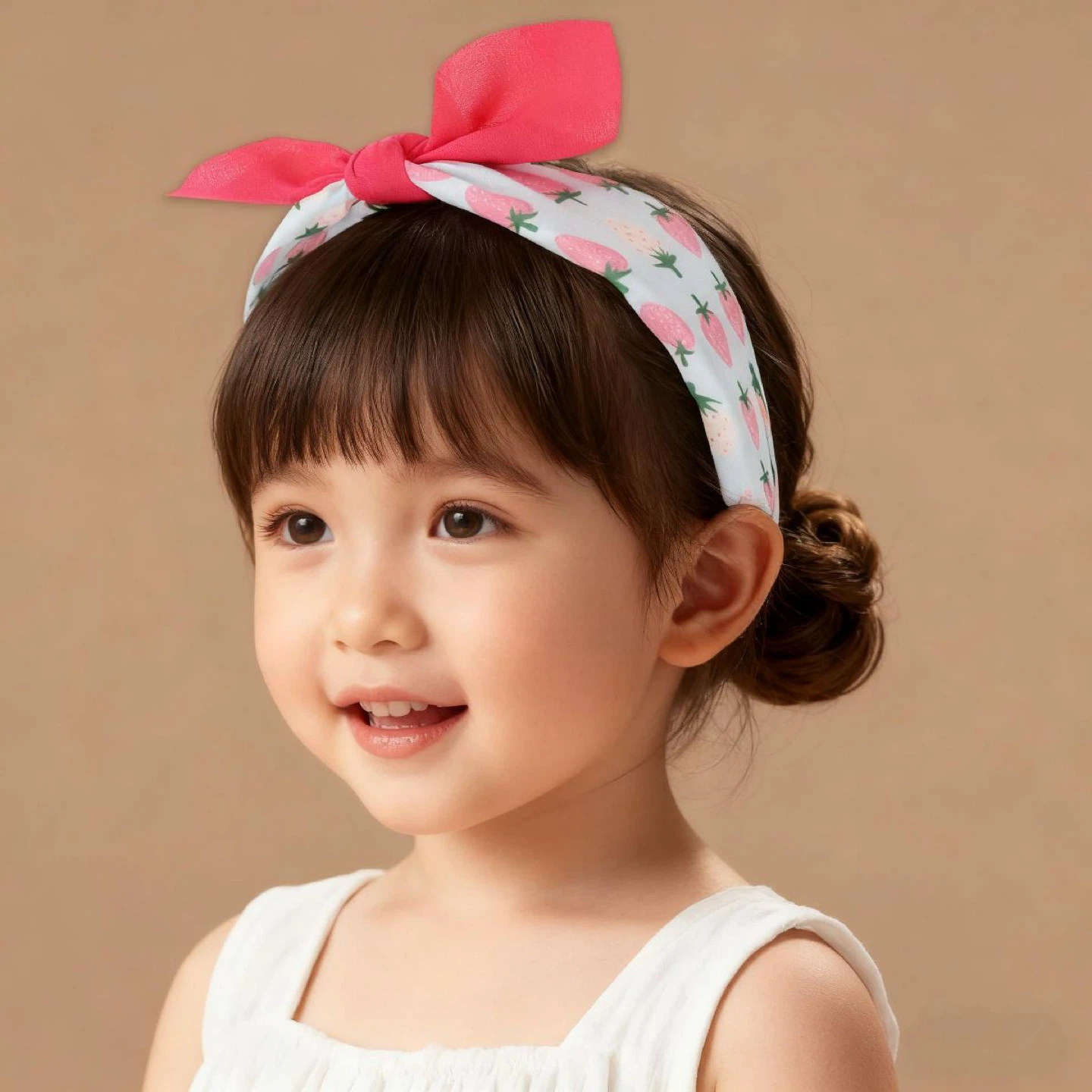 Strawberry Print Headband with Bow - photo 2