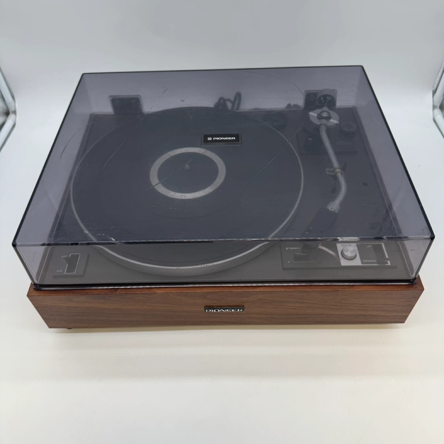 Vintage 1970s Pioneer PL-15R Turntable Record Player Wood Japan - photo 3