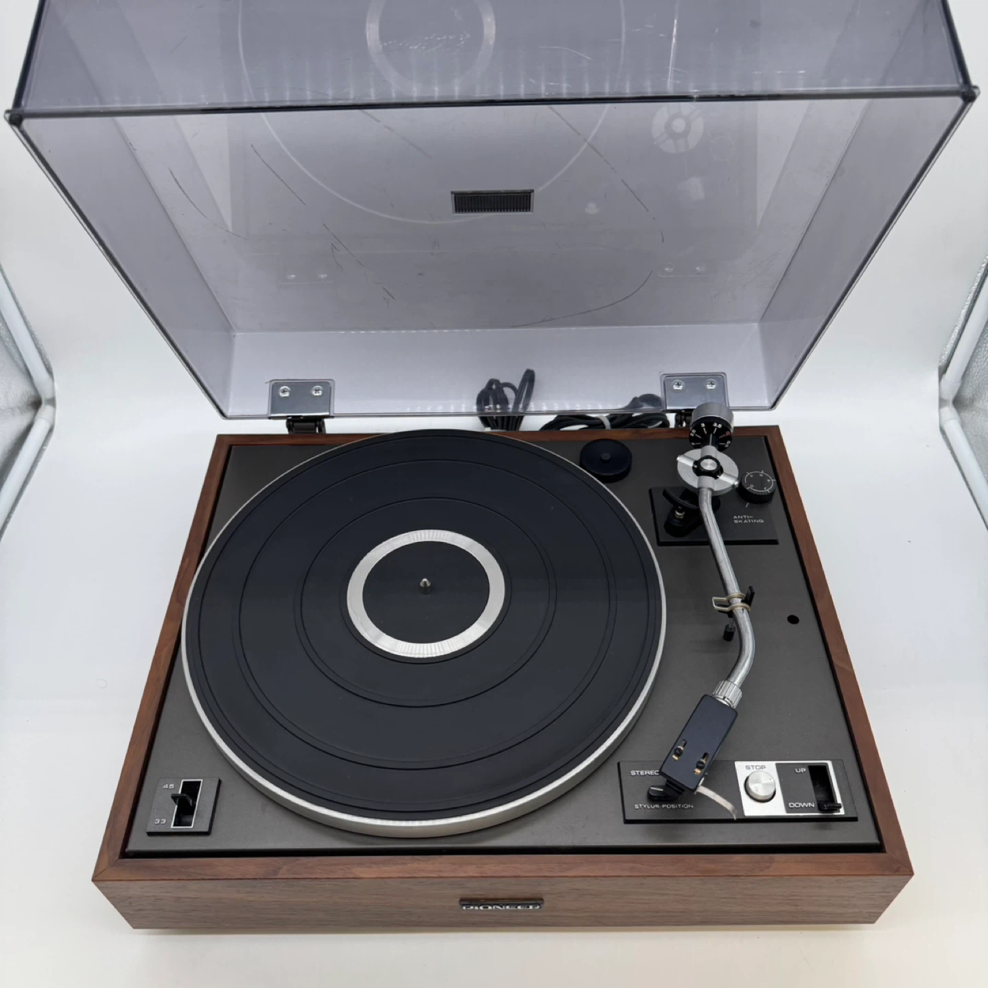 Vintage 1970s Pioneer PL-15R Turntable Record Player Wood Japan - photo 2