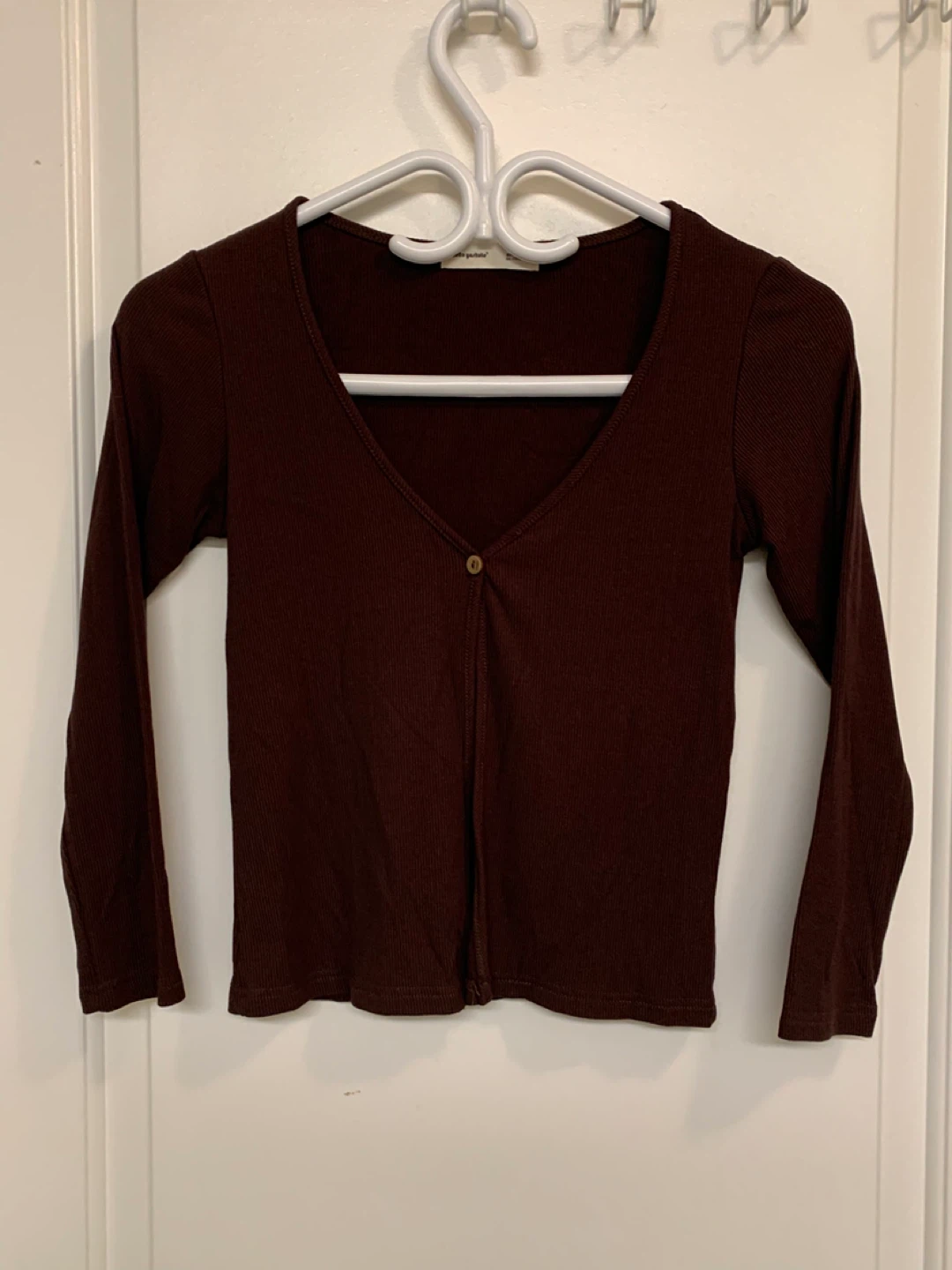 Hello Yushute Ribbed Cardigan - Brown - XL #freecycle