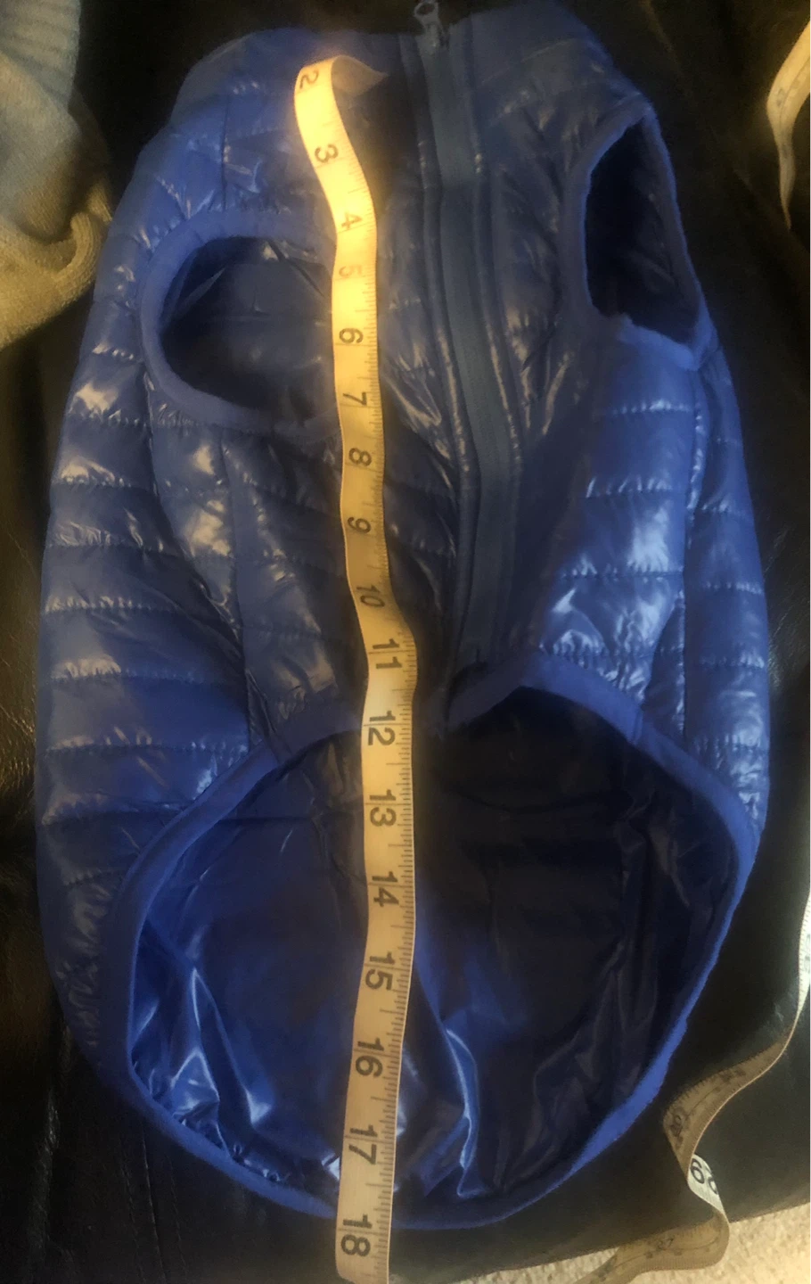 Blue Puffer  pet coat - Size L with matching bag - photo 2