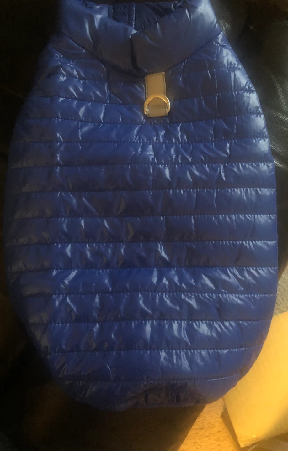 Blue Puffer  pet coat - Size L with matching bag - photo 3