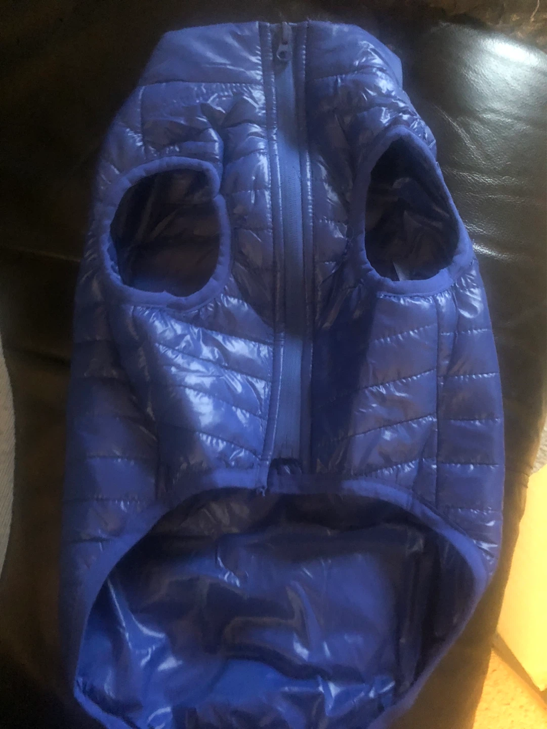 Blue Puffer  pet coat - Size L with matching bag - photo 4