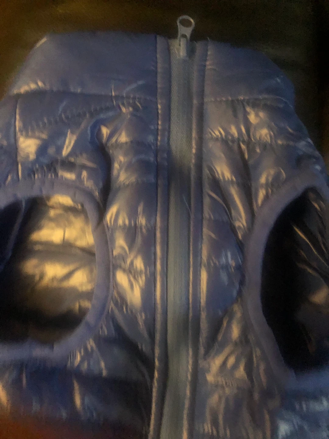 Blue Puffer  pet coat - Size L with matching bag - photo 5
