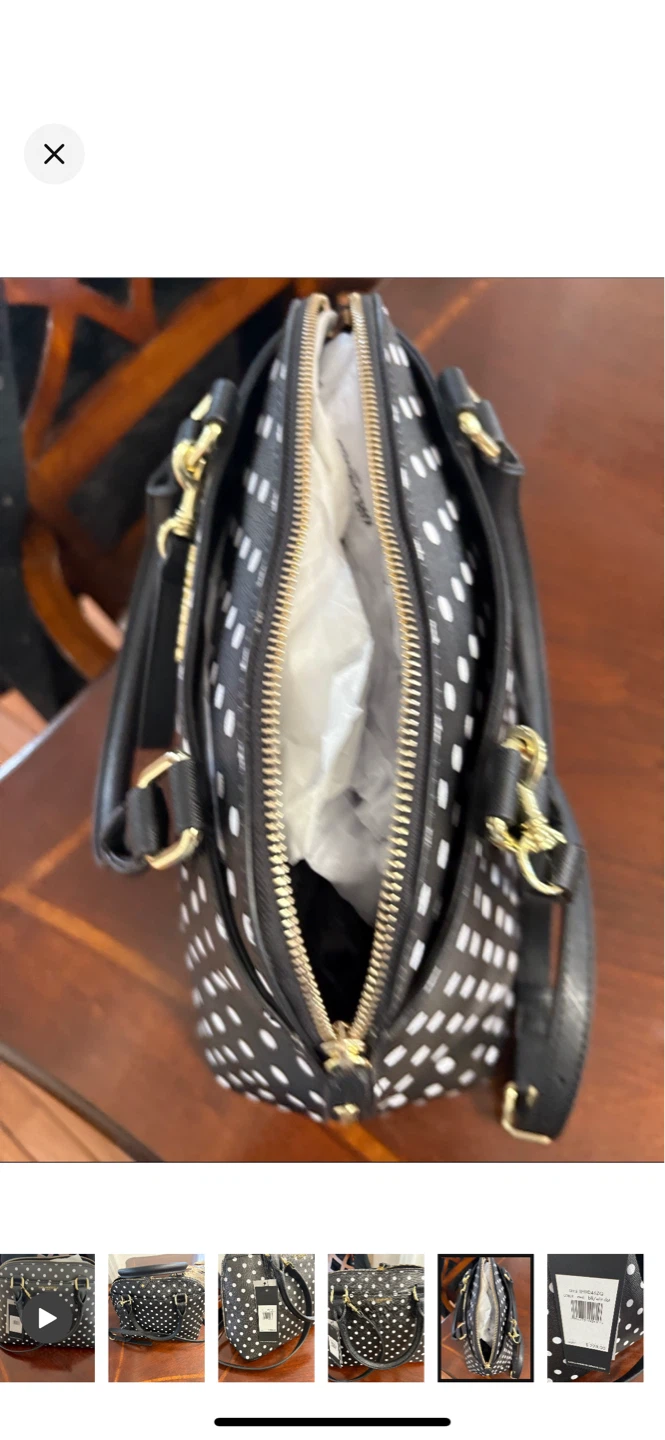 Karl Lagerfeld Black & White Polka Dot Satchel - photo 3