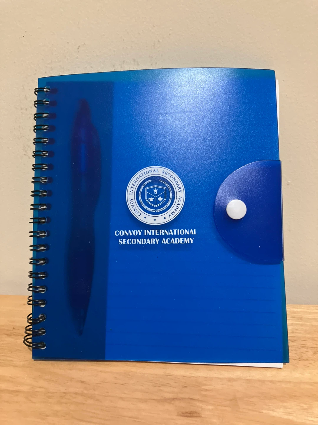 Convoy International Secondary Academy Blue Spiral Notebook