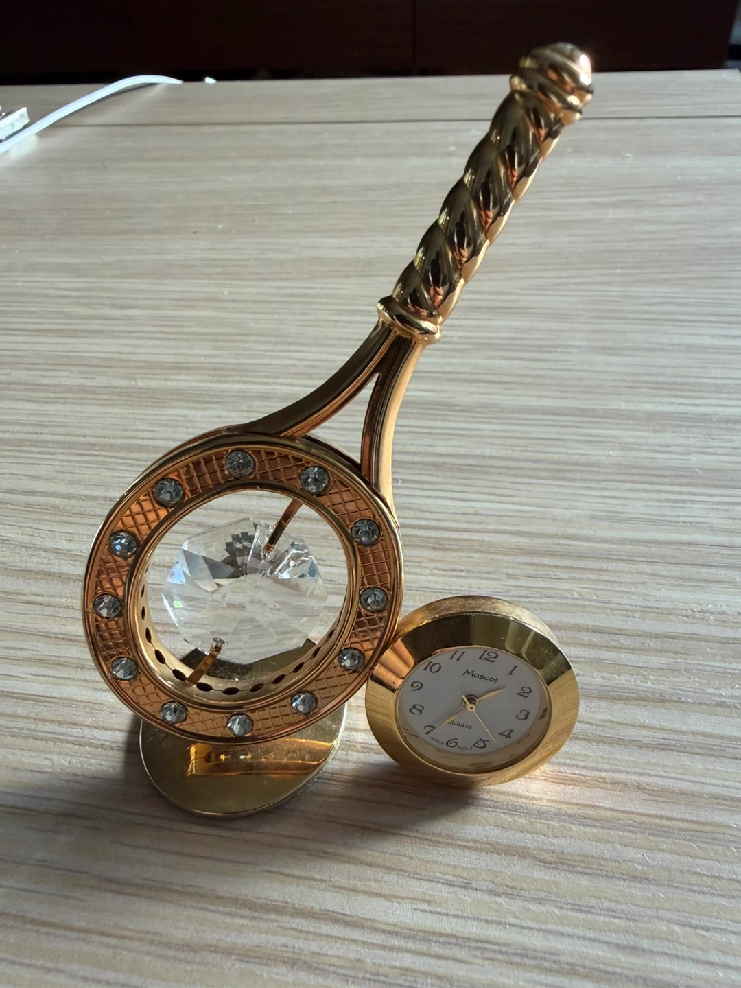 Mascot Tennis Racket Mini Desk Clock