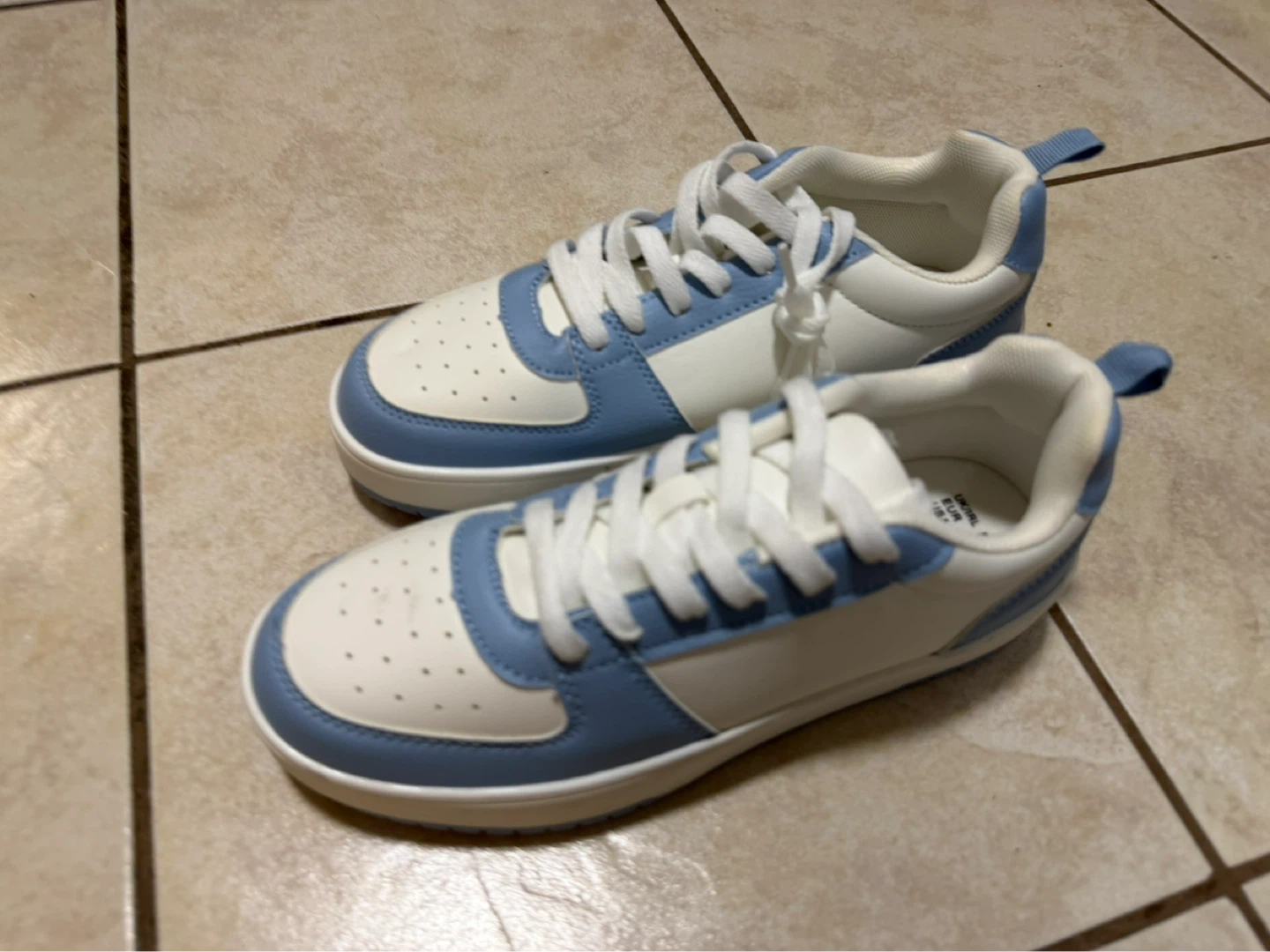 White and Blue Lace-Up Sneakers - photo 2