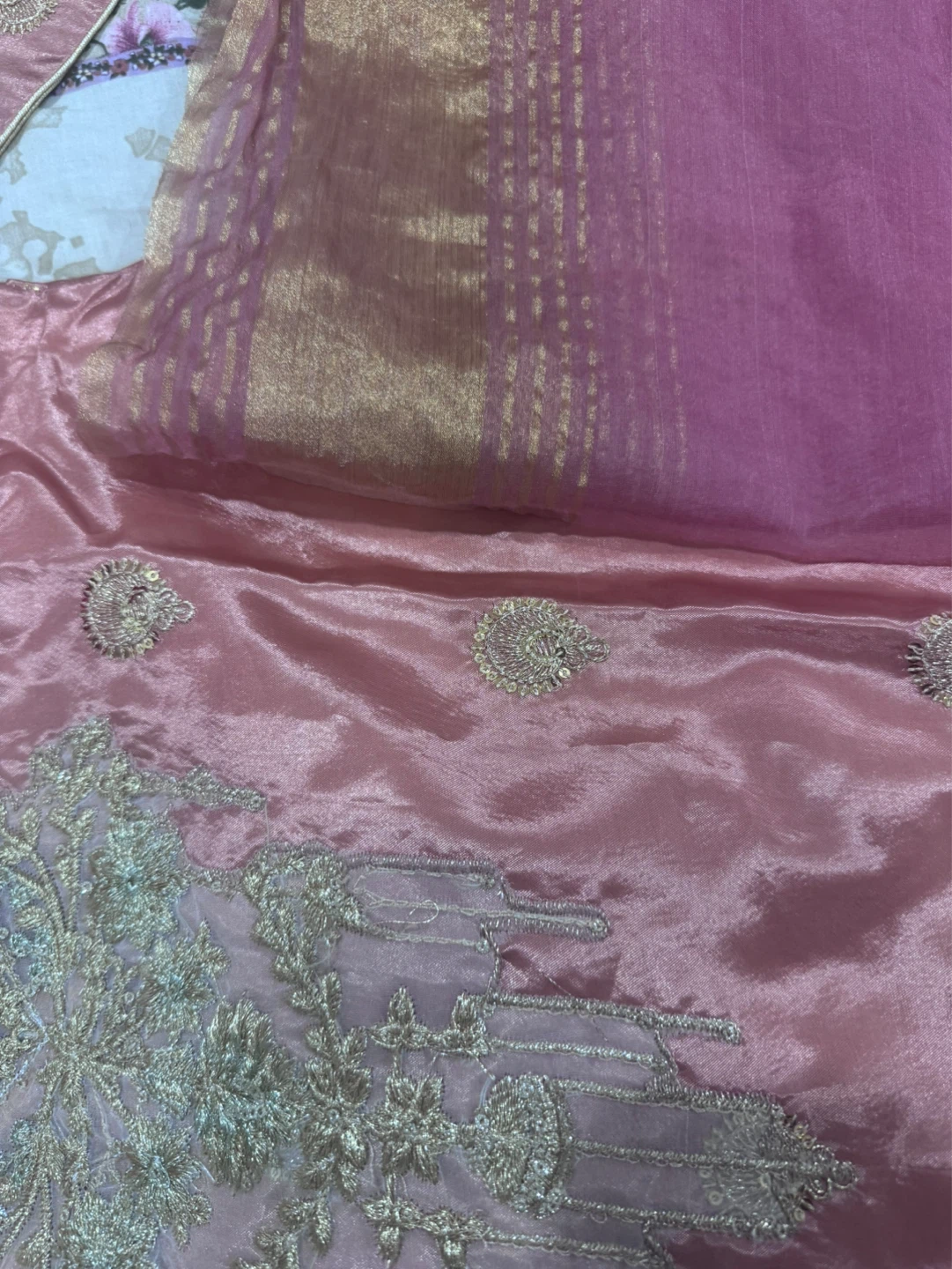 Pink Embroidered Kurti Shalwar Kameez Dupata Pakistani - photo 2