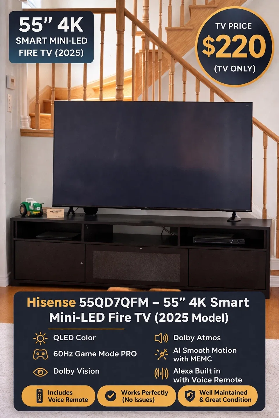 Hisense 55" 4K Smart Mini-LED Fire TV (2025 Model) - photo 2