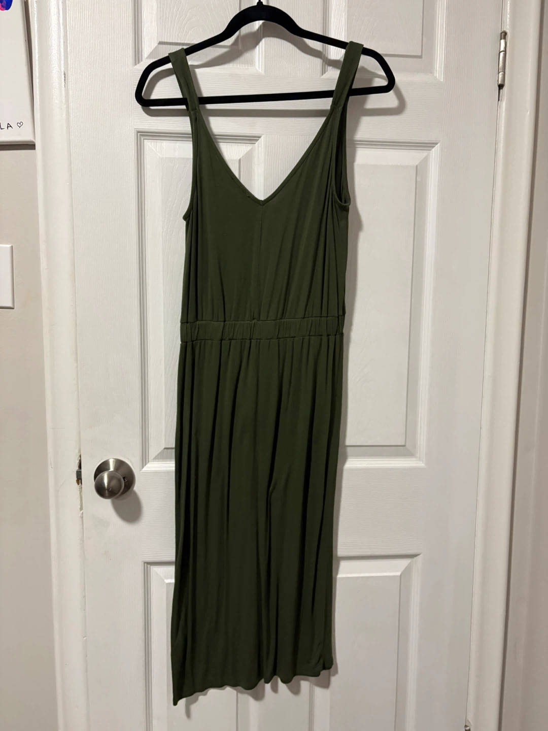 Olive Green Spaghetti Strap Midi Dress - photo 2
