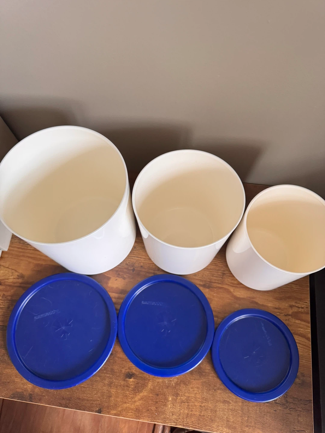3 Piece Canister Set with Blue Lids - photo 2