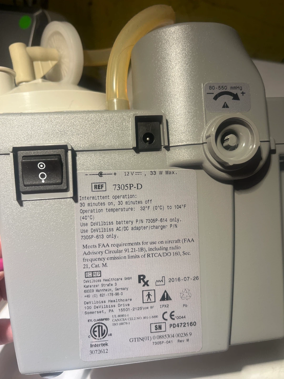 DeVilbiss 7305P-D Homecare Suction Unit - photo 5