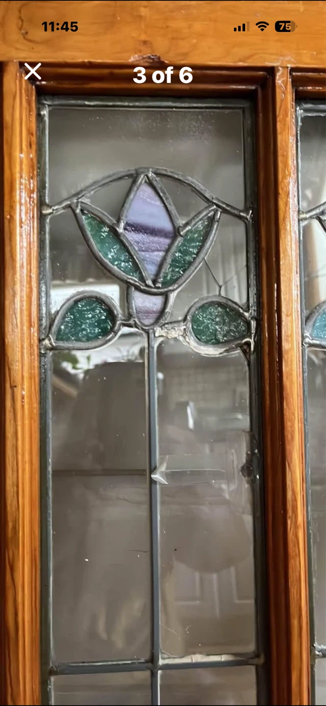 3 vintage stained glass windows - photo 5