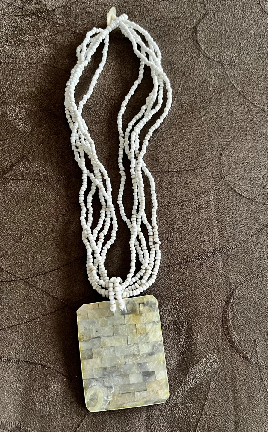 Mother of Pearl Mosaic Design Shell Necklace - photo 2