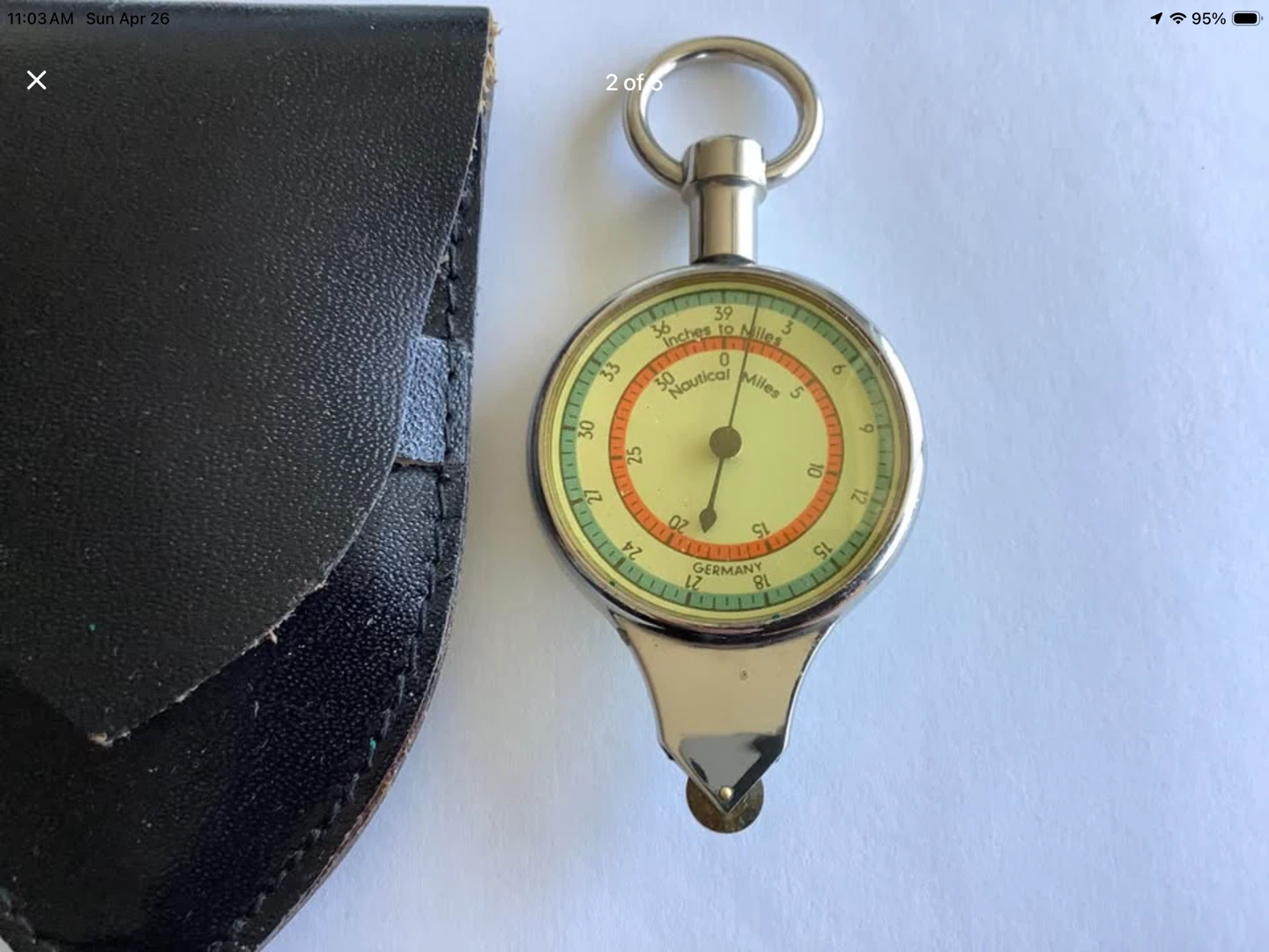 Vt German Md Chrome & Glass Opisometer w Original Leather Case 🐞 - photo 2