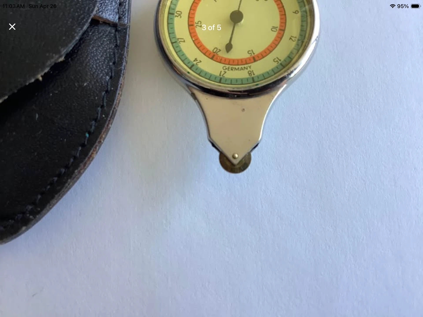 Vt German Md Chrome & Glass Opisometer w Original Leather Case 🐞 - photo 3