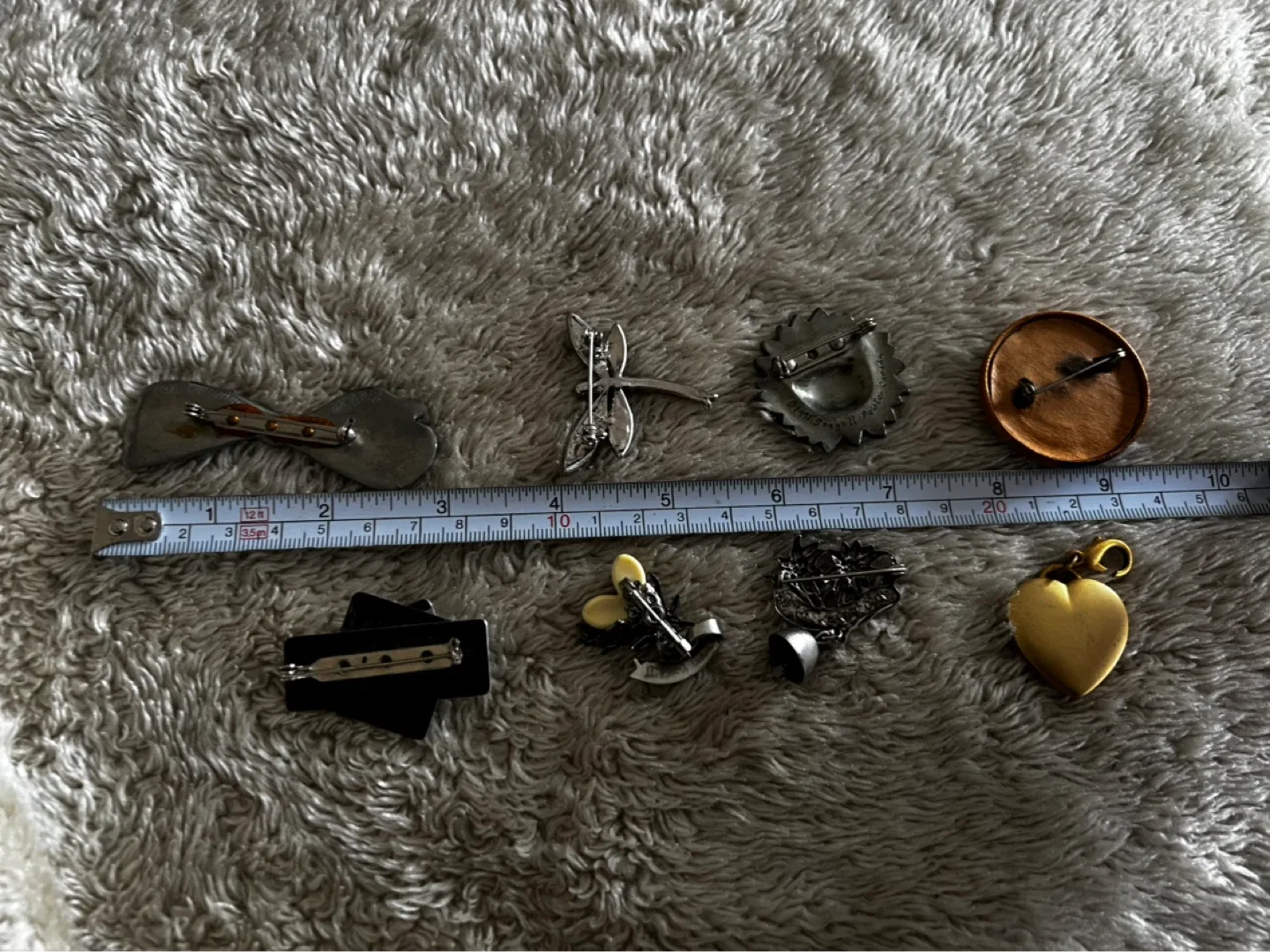 Assorted Brooch Pins and Heart Pendant Charm - photo 3